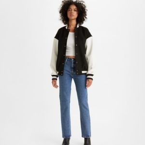 Levi's High Rise Straight Jeans in Medium Blue